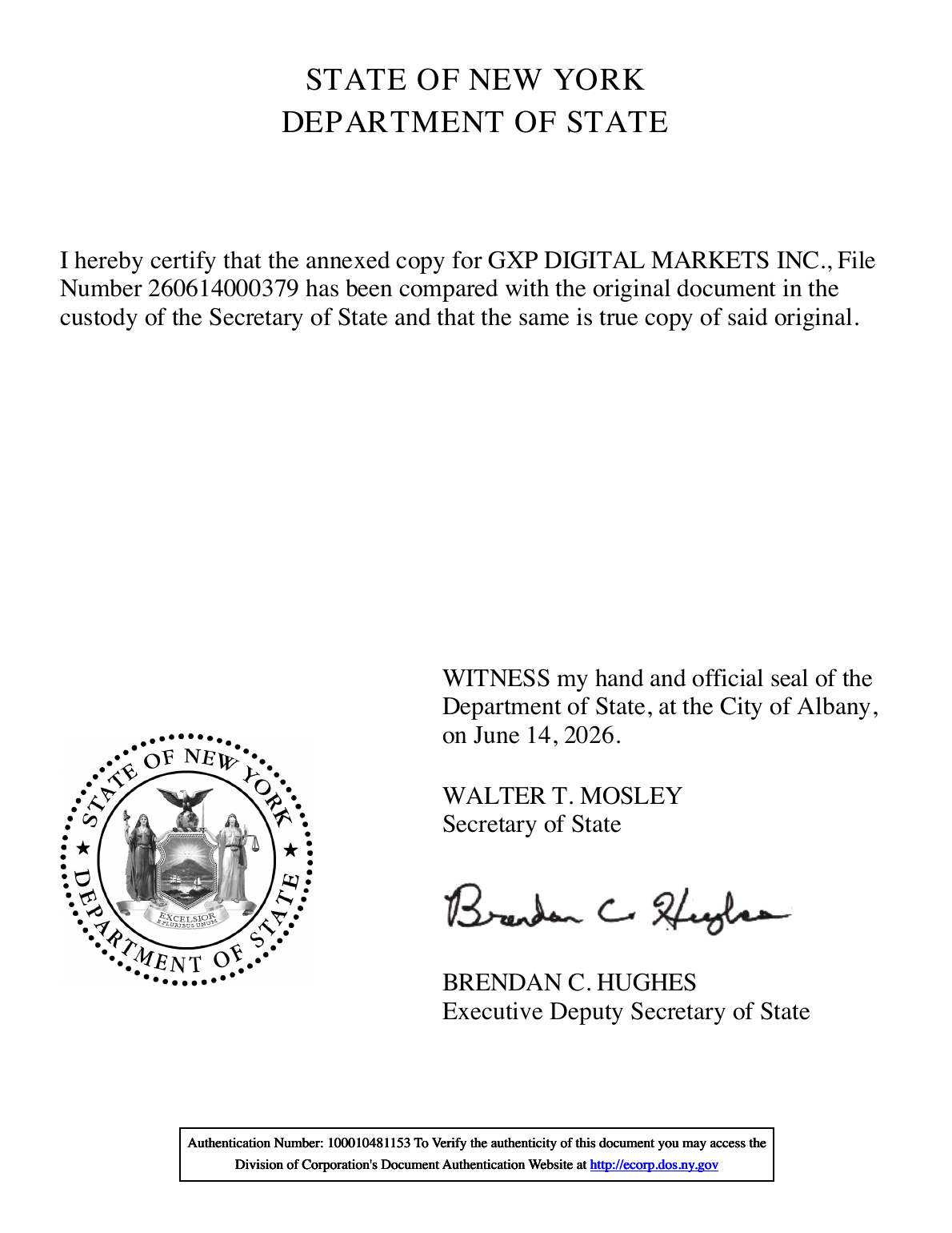 New York registration certificate preview